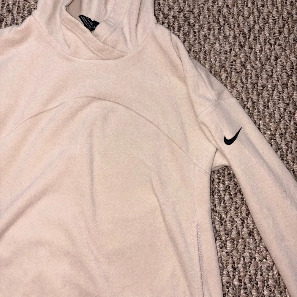 Nike Women's Cream Hooded Sweatshirt with Subtle Swoosh